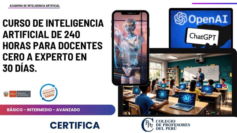 Curso IA PARA DOCENTES DE CERO A EXPERTO 240h